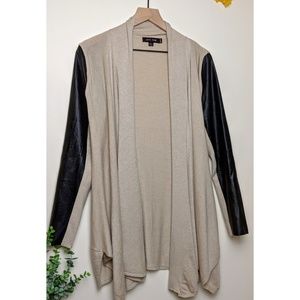 Love Tree | Cream Sweater with Leather sleeves